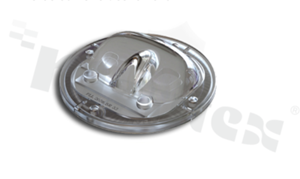 Lens for LED COB; angle: oval 75 x 160 degrees ; Number of LEDs: 1; Dimensions: round 85.09mm; Height: 23.28mm; material: silicone; Fastening: screw