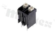 Listwa zaciskowa do PCB; w rastrze 3.50mm; 2-torowa; pionowe wejście przewodu; na przewód 0.2-1.5mm2 (AWG 24-16); ze stykiem sprężynowym; czarna; UL 300V/12A