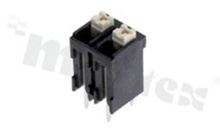 PCB terminal block; pitch 3.50mm; 2-ways; vertical entry; range wire 0.2-1.5mm2 (AWG 24-16); spring-loaded; black; UL 300V/12A