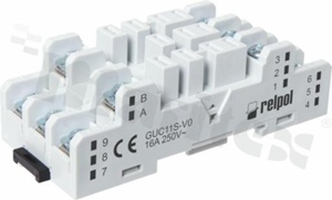 Socket for relay RUC DPDT/3PDT; 11 PIN; 16A; mounting: panel, DIN; 16A/250VAC