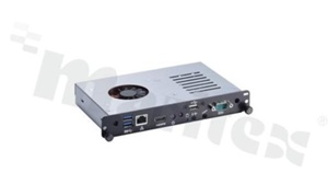 Intel Open Pluggable Specification (OPS); 4th Generation IntelCore i5 processor; up to 8GB RAM; mSATA; 3x USB; LAN;COM; HDMI; Audio; JAE TX-25; 2x mPCIe; SIM slot
