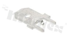 Flat terminal; male; 6.3mm; 0.8mm; straight; THT; tinned brass