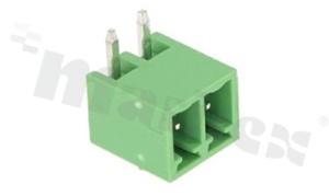 Listwa zaciskowa rozłączalna; w rastrze 3.81mm; 2-torowa; męska; kątowa; zabudowana; UL 300V/10A; TUV:300V/10.5A