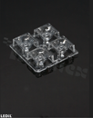 Soczewka do diod LED high power; kąt rozsyłu: 12 do 26 stopni FWHM; ilość diod: 4; rozmiar: 50x50mm; wysokość: 10mm; rodzaj materiału: PC; sposób mocowania: kołek; śruby