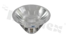 Soczewka do diod LED high power; kąt rozsyłu: 40 stopni FWHM; ilość diod: 1; rozmiar: okrąg 28.8mm; wysokość: 18mm; rodzaj materiału: PMMA; PC; sposób mocowania: klej
