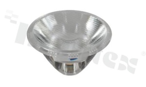 Lens for LED high power; angle: 40 degrees ; Number of LEDs: 1; Dimensions: round 28.8mm; Height: 18mm; material: PMMA; PC; Fastening: glue