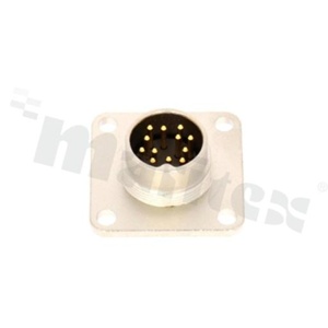 Socket C091D series; 12 pins; male; 3A; for panel; flange mounting - screw; solder; contact plating: silver plated; IP67