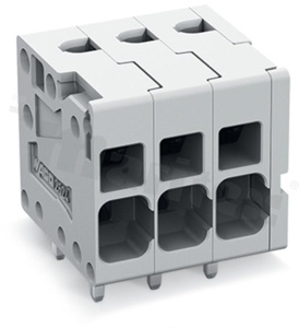 Listwa zaciskowa do PCB; przewód-płytka; na przewód 0.2 - 6.0 mm2 (24-10AWG); raster 5.0 mm; 3-torowa.; Push-in; szary; 300V/26A