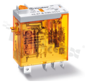 Przekaźnik elektromagnetyczny; przemysłowy; prąd znamionowy 16A; napięcie cewki 12VDC; pojedyńczy styk przełączny (1C); moc cewki 0.5W; 16A/250VAC, 12A/24VDC; montaż: PCB, gniazdo, Faston