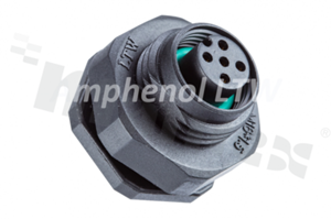 Gniazdo panelowe NMEA2000, 5-stykowe, żeńskie, plastikowe, 4A, z nakrętką z przodu, lutowane, IP68, UL