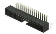 Full shrouded header for PCB; pitch 2.00mm; 30-contacts; THT; male; side entry