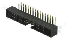 Full shrouded header for PCB; pitch 2.00mm; 30-contacts; THT; male; side entry