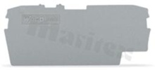 End/internal wall for 2002 series through terminal blocks; 1.0mm thick; grey; snap-on mounting