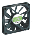 Wentylator; DC; 0.63m3/min; 0.25A; 3.5-5.5VDC; 1.25W; 2000RPM; 23dBA; 24 AWG; plastik; -10+70 st.C; 54g; 80x80x15mm