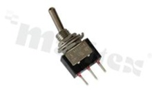 Miniaturowy przełącznik dźwigniowy; jednobiegowy; z metalową dźwignią; SPDT; ON-ON