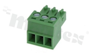 Pluggable terminal block; 3.50mm pitch; 3-ways; female; for wire 0.5-1.50mm2(28-16AWG); wire insertion direction same as plug-in direction; p.bronze contacts; brass cage; UL 300/8A