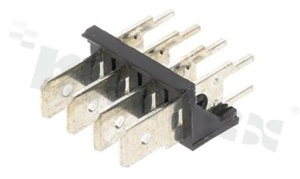Listwa kołkowa; w rastrze 5.08mm; 4-stykowe; montaż THT; męska; pionowa; 250V/25A