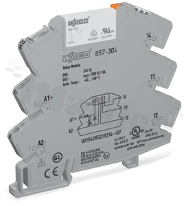 Złączka na szyne din; przekaźnik; napięcie wejściowe 24V DC; 1 zestyk przełączny; żółta sygnalizacja statusu; na przewod 0.34-2.5mm2;6A