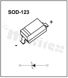Zener Diode; 3.3V; 5%; 350mW; -55+150 deg.C; SMD; SOD123; AEC-Q100