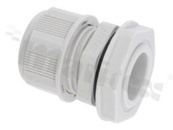 Profesjonalny przepsut kablowy PG13.5; dławnica kablowa PG13.5 5-9.00mm; Flat O-ring; z nakrętką; nylon; szara; na klucz 24