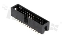 Full shrouded header for PCB; pitch 2.54mm; 24-contacts; SMD; male; top entry
