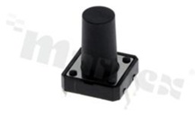 Przełącznik Tact Switch; THT; wymiary korpusu: 12.0x12.0; h=15.0mm; pionowy; o sile nacisku 260gf; przycisk okrągły