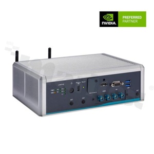 Fanless Edge AI System with NVIDIA® Jetson Xavier™ NX, 1 HDMI, 1 GbE LAN, 4 GbE PoE, 8-CH DI/DO, and 2 COM/CAN for 5G and AMR Applications
