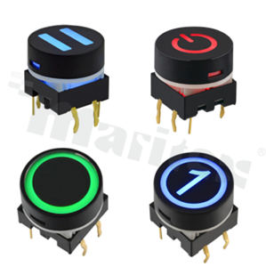 Customized Tact Switch with backlight; SMD or THT; mounting dimensions 12.0x12.0; vertical; operating force 250gf.