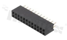 Listwa stykowa do PCB; w rastrze 2.54mm; 2x12 styków; montaż: THT; żeńska; prosta; dwurzędowe