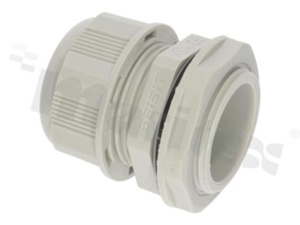 Cable gland PG21; nylon; PG21 9-16mm; grey; flat O-ring; with lock-nut; for wrench 33