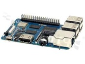 Single-board computer; Cortex A7 processor; 1GB RAM; 1x LAN; 1x miniHDMI; 1x USB; GPIO; Wi-Fi; 1x SATA