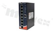 Switch przemysłowy Gigabit; zarządzalny; 8 portów 10/100/1000Base-T(X) RJ45; temp. pracy: -40+70 st.C; zasilanie redundantne 12...48VDC; montaż na szynie DIN