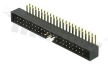 Full shrouded header for PCB; pitch 2.00mm; 44-contacts; THT; male; side entry