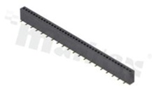 Listwa stykowa do PCB; w rastrze 1.27mm; 1x40 styków; montaż: SMD; żeńska; prosta; jednorzędowe