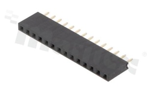 Listwa stykowa do PCB; w rastrze 2.54 mm; 1x14 styków; montaż: THT; żeńska; prosta; jednorzędowe