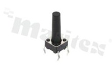 Przełącznik Tact Switch; THT; wymiary korpusu 6.0x6.0; h=15mm; pionowy; o sile nacisku 250gf; przycisk okrągły
