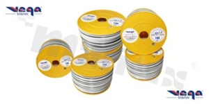 Single wire LGY/H05V-K; with copper multi-strand; white/black; cross section 1.50mm2; AWG 16; 500V; -40+105 deg.C; 100m.