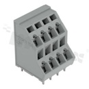 Listwa zaciskowa do PCB; w rastrze 5.00mm; 6 torowa; 2-poziomowa; 12 zaciskowa; na przewód 0.08-2.50mm2 (28-12 AWG); ze stykiem sprężynowym;szary; UL: 300V/15A