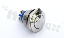 Push button switch; monostable; 16mm; solder terminals; stainless steel; silver button; IP65