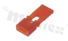 Zworka z uchwytem wysokość 13.5mm; w rastrze 2.54mm; typu "open"; czerwona