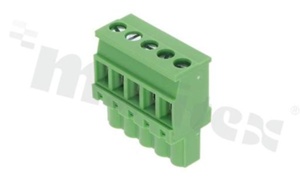 Listwa zaciskowa rozłączalna; w rastrze 5.00mm; 5-torowa żeńska; na przewód 2.5mm2 (28-12AWG); kierunek wtykania prostopadły do osi przewodów; styki z fosforobrązu; mosiężna klatka przewodu; UL 300V/16A
