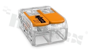 Szybkozłączka instalacyjna; 2-torowa; zacisk sprężynowy; przekrój przewodu 0.2-4mm2; UL: 20A/600V