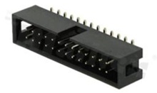 Full shrouded header for PCB; pitch 2.54mm; 26-contacts; SMD; male; top entry
