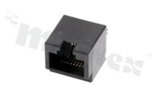Socket RJ45; 8-contacts; THT; top entry; size 8; gold flash contact plating