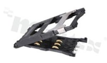 SIM card holder; 6-contacts; SMD; with metal cover