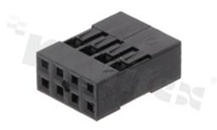 Korpus listwy; w rastrze 2.54mm; 2x4 styków; montaż: do przewodów; żeńska; dwurzędowe
