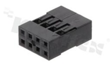 Korpus listwy; w rastrze 2.54mm; 2x4 styków; montaż: do przewodów; żeńska; dwurzędowe