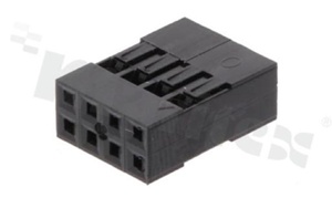 Korpus listwy; w rastrze 2.54mm; 2x4 styków; montaż: do przewodów; żeńska; dwurzędowe