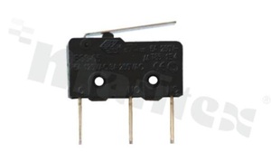 Miniature Micro switch with lever; SPDT; PCB type; 5A. 