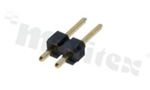 Listwa stykowa do PCB; w rastrze 2.54mm; 1x2 styków; montaż: THT; męska; prosta; jednorzędowe; 3.0/2.54/6.0 mm